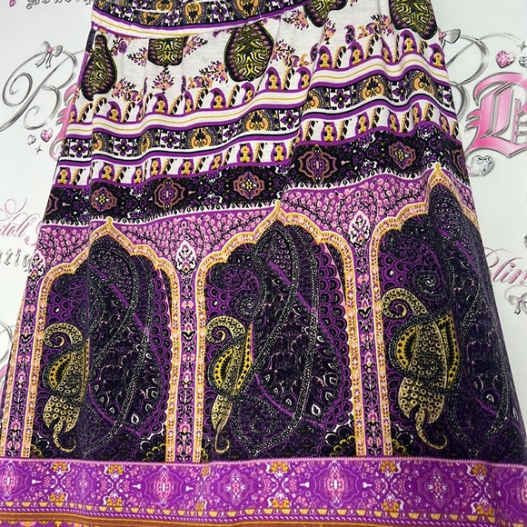 Lily star skirt bohemian long maxi skirt purple pink yellow gold white Bollywood - Picture 12 of 13